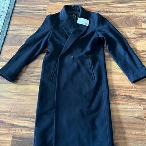Quince Navy Italian Wool Classic Single-Breasted Coat